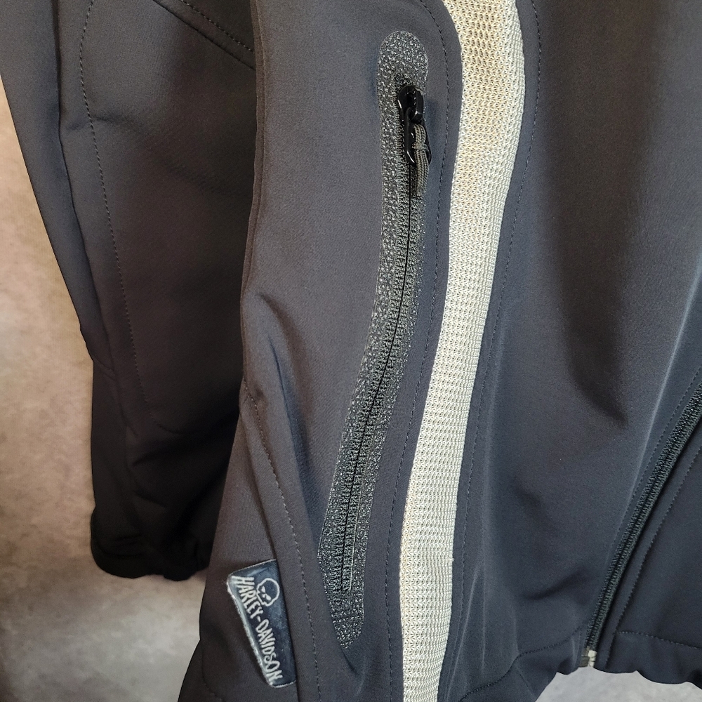 Harley Davidson Womas Biker Jacket Reflective Stripes - Picture 3 of 8